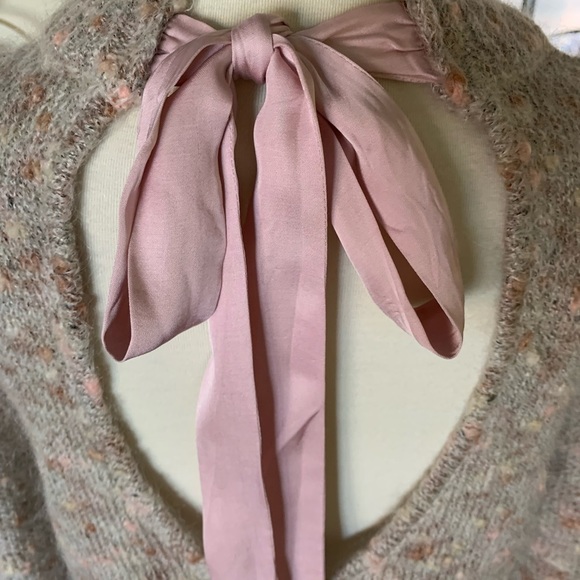 Willow & Clay Sweaters - Willow & Clay Pullover Boucle Knit Bow Sweater Size Large